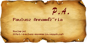 Paulusz Annamária névjegykártya